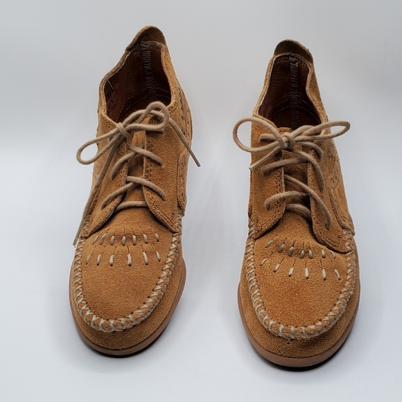 Minnetonka suede leather lace up moccasin size 5 - Picture 5 of 14